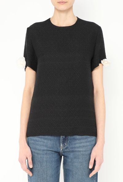 Chanel 2020 Camelia Brooch Silk Top - 1