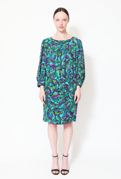 Saint Laurent 70s Graphic Crêpe Tunic Dress - 1