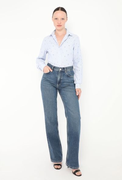 Céline Embroidered Pinstripe Shirt - 2