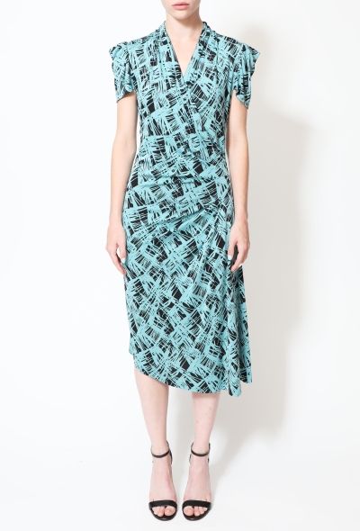 Diane Von Furstenberg Graphic Silk Wrap Dress - 2