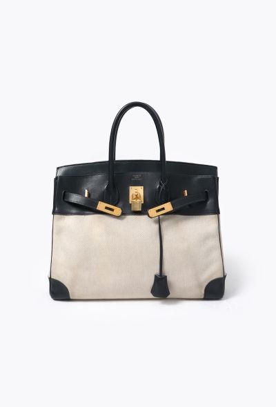 Hermès Exceptional '90s Caban Box & Toile H Birkin 35 - 1