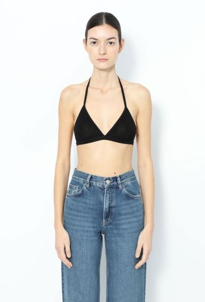 Chanel 1995 Black Ribbed Bralette - 1