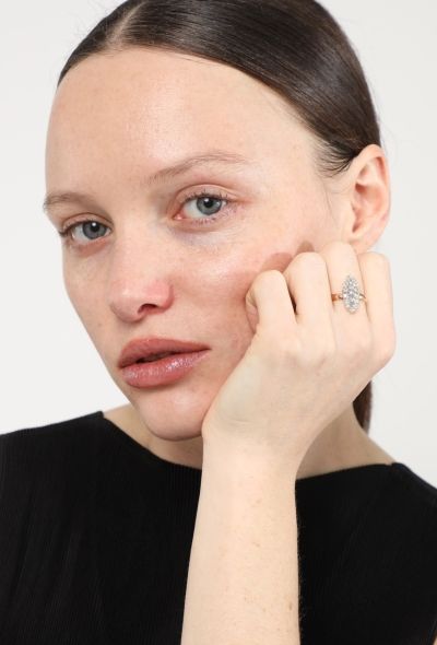 Vintage Fine Jewelry Antique 18k Rose Gold & Diamond Marquise Ring - 2