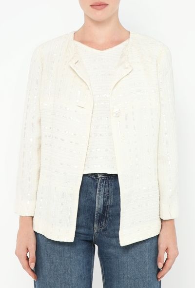 Chanel 2000 Sequin Tweed Jacket & Top - 2
