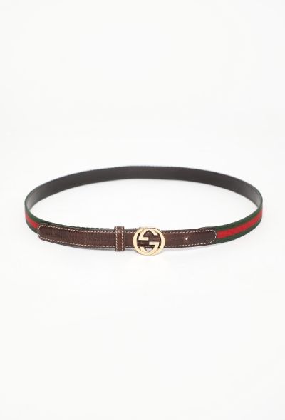Gucci Vintage 'GG' Striped Belt - 1