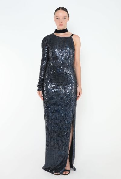 Tom Ford One-Shoulder Mesh Chainmail Gown - 1