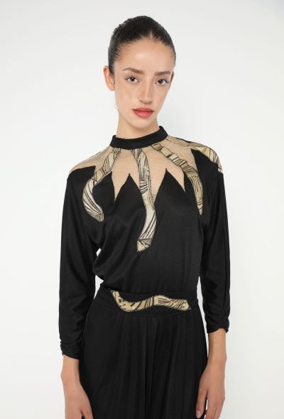 '80s Belted Mesh Snake Jumpsuit - 2