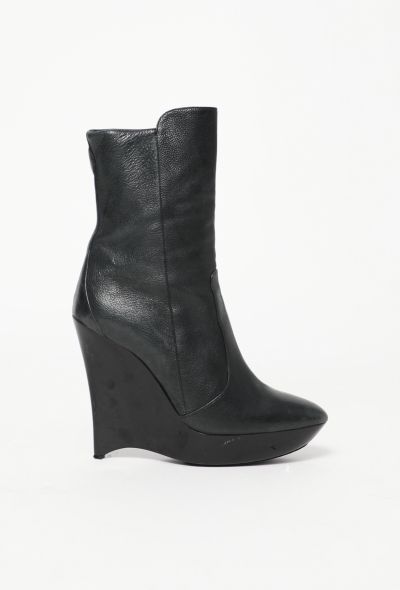 Balenciaga F/W 2004 Leather Wedge Boots - 1