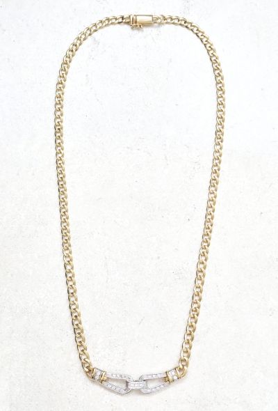 Vintage Fine Jewelry 18k Gold & Diamond Chainlink Necklace - 1