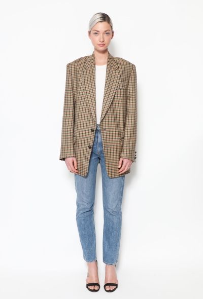 Checkered Wool Twill Blazer - 1