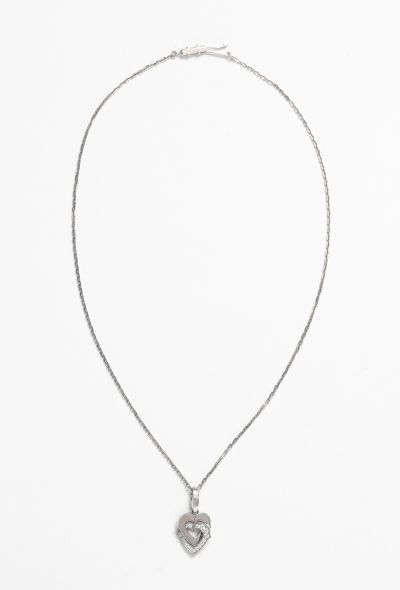 Cartier 18k White Gold & Diamond Double Heart Necklace - 1