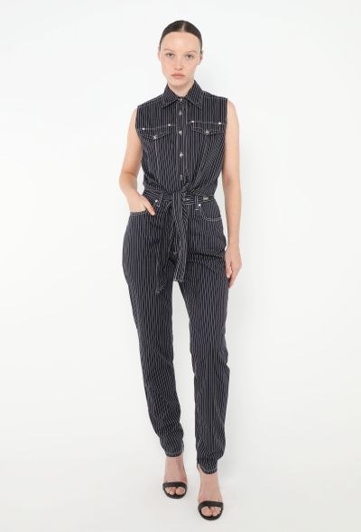 Gianni Versace Early '90s Pinstripe Denim Ensemble - 1