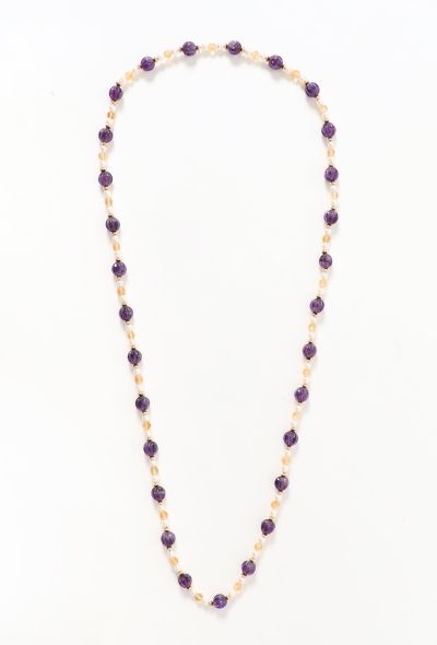 Amethyst Beaded Pearl Necklace - 1