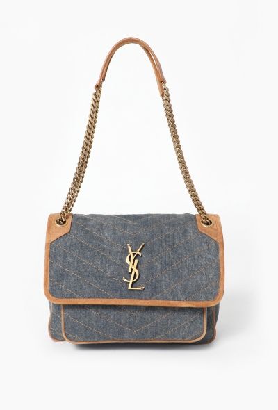 Saint Laurent 2022 Denim Niki Shoulder Bag - 1