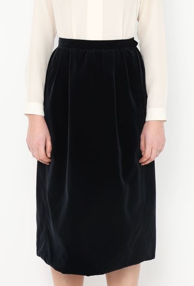 Saint Laurent Vintage Velvet A-Line Skirt - 2