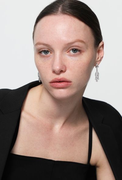 Vintage Fine Jewelry 18k White Gold and Diamond Earrings - 1