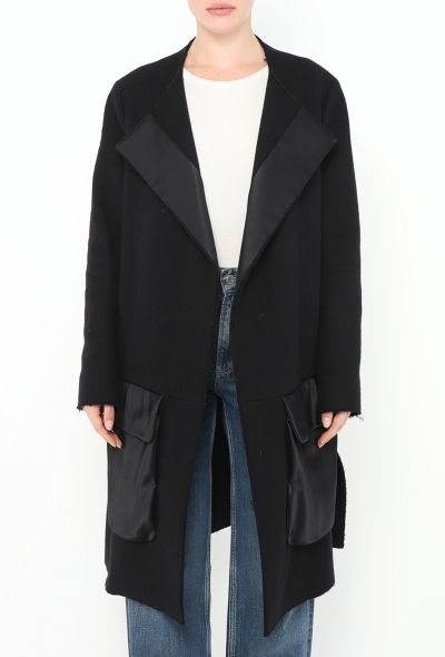Céline 2014 Felted Charmeuse Pocket Coat - 2