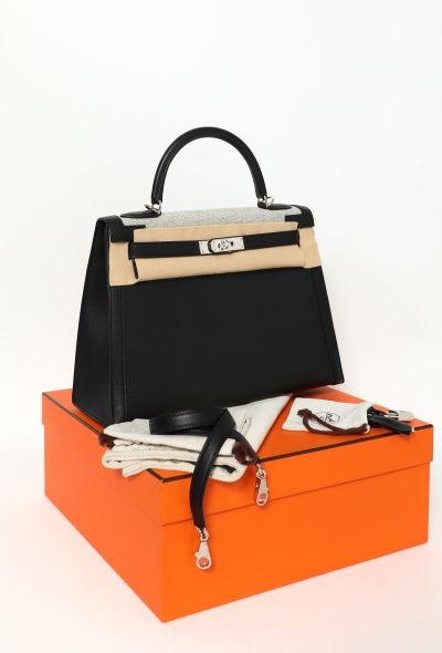 Hermès Limited Edition Swift & Toile Kelly Sellier 32 - 2