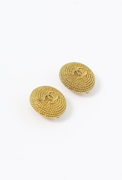 Chanel 1995 Chainlink 'CC' Clip Earrings - 2