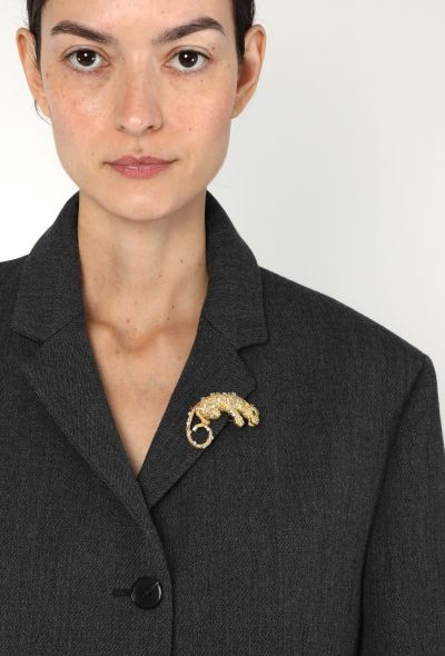Modern Fine Jewelry 18k Yellow Gold, Diamond & Emerald Panthère  Brooch - 2