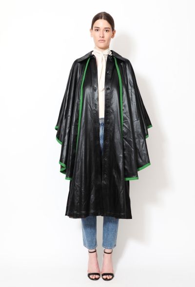 Saint Laurent RARE '70s Satin & Plaid Trench Cape - 2
