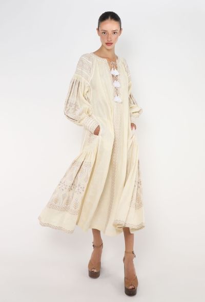 Vita Kin Embroidered Linen Kaftan Dress - 2