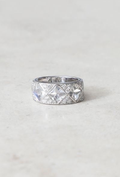 Vintage Fine Jewelry Mathon 18K Gold Moonstone & Diamond Ring - 1