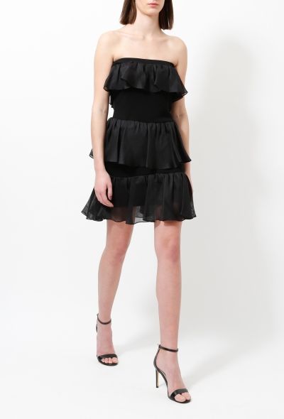 Saint Laurent 70s Ruffled Bustier Dress - 1