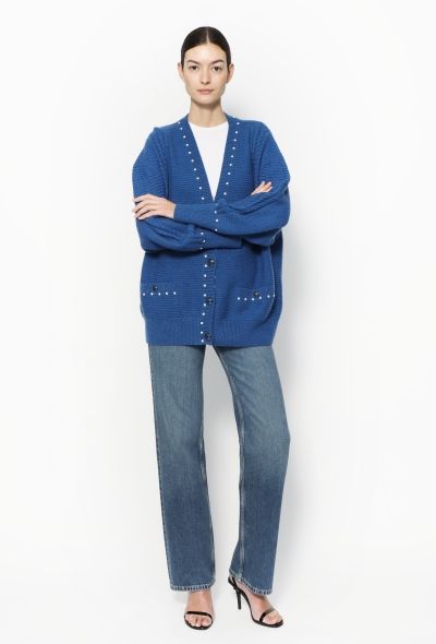 Chanel Cashmere Pearl Trim Cardigan - 2