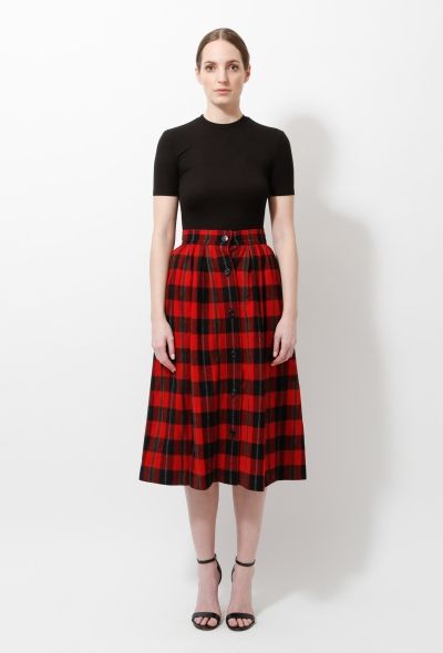 Saint Laurent 70s Plaid Wool Skirt - 1