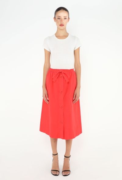 Céline Vintage Belted Poplin Skirt - 2
