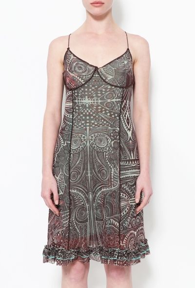Jean Paul Gaultier 1996 Tattoo Mesh Slip Dress - 2