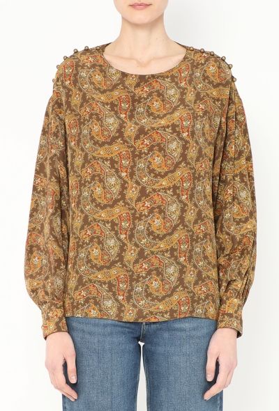 Chloé '80s Paisley Print Silk Blouse - 1