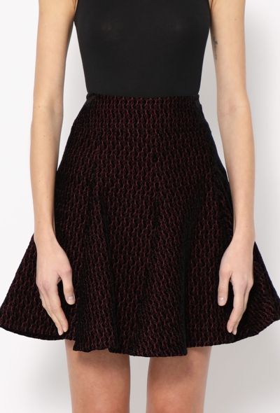 Alaïa Embroidered Velvet Skater Skirt - 2
