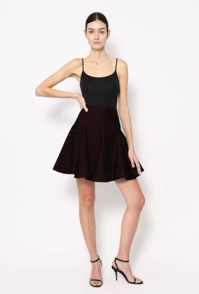 Alaïa Embroidered Velvet Skater Skirt - 1