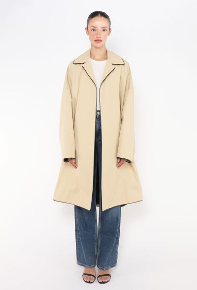 Balenciaga Gabardine Leather Trim Trench - 2