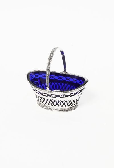 Vintage Objects & Decor 30s Silver Cobalt Mini Basket - 2