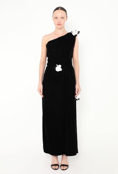 Saint Laurent 1993 Velvet One-Shoulder Gown - 1