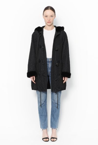 Saint Laurent 1993 Quilted Fur Trim Toogle Coat - 2