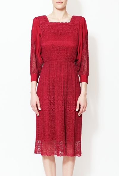 Floral Lace Crêpe Dress - 2