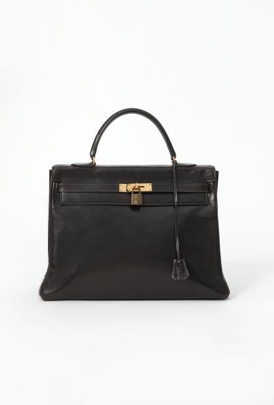 Hermès '70s Brown Box Kelly Retourné 35 - 1