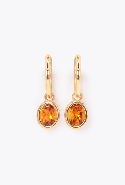 Modern Fine Jewelry 18k Yellow Gold & Madeira Citrine Earrings - 1