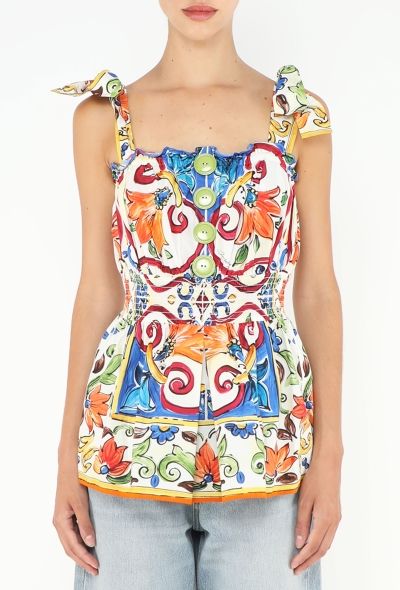 Dolce & Gabbana 2018 Majolica Cotton Top - 2