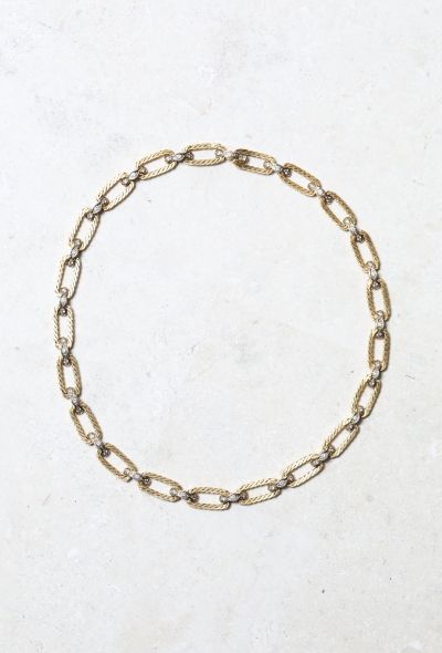 Vintage Fine Jewelry 18k Gold & Diamond Chainlink Necklace - 2