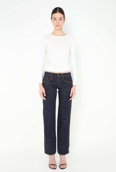 Miu Miu S/S 2024 Suede Trim Jeans - 1