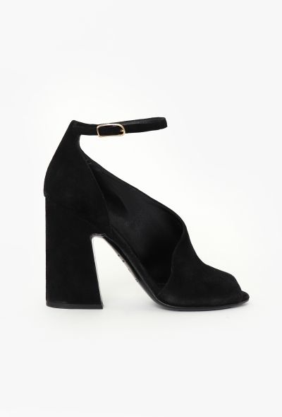 Hermès Sculpted Suede Block Heels - 1