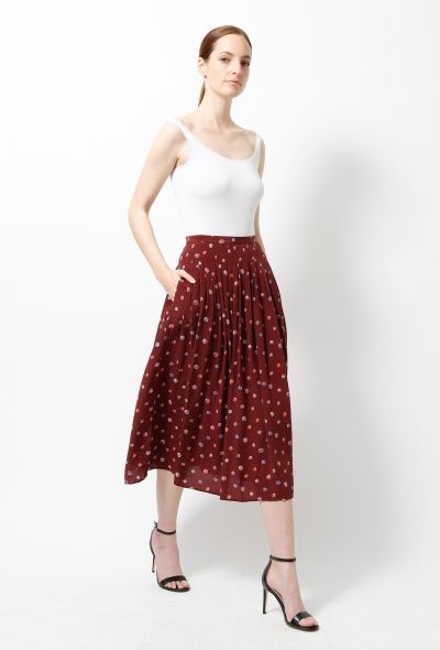 Céline Vintage Print Pleated Skirt - 2