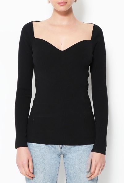 Balenciaga 2020 Ribbed Sweetheart Top - 1