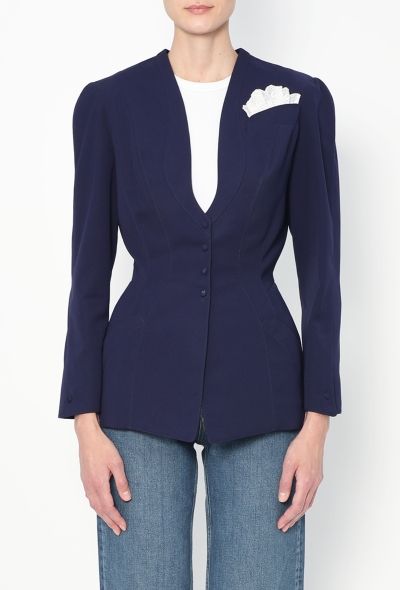 Thierry Mugler '90s Cinched Lace Trim Ensemble - 1