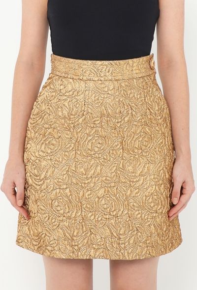 Saint Laurent 1992 Floral Brocade Skirt - 2